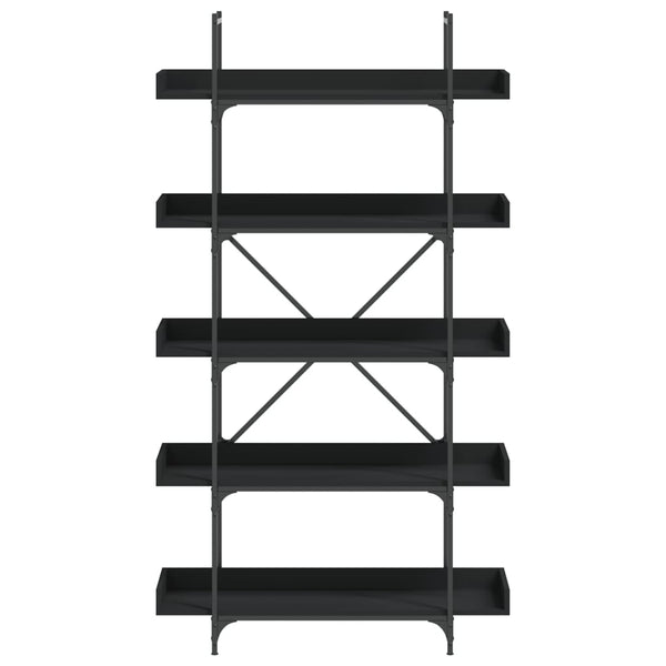 Bücherregal Schwarz 5 Böden 100x33x180,5 cm