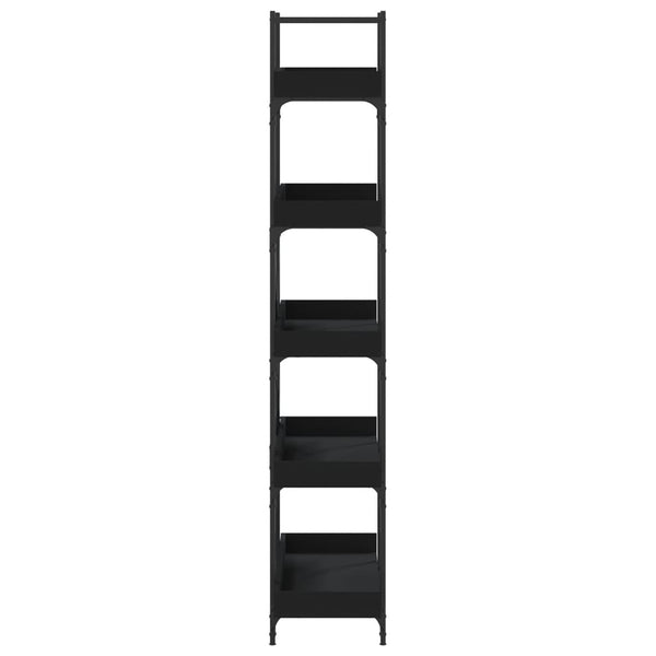 Bücherregal Schwarz 5 Böden 100x33x180,5 cm