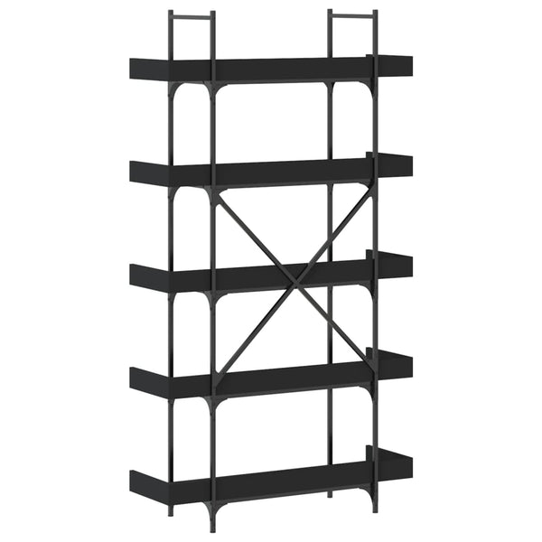 Bücherregal Schwarz 5 Böden 100x33x180,5 cm