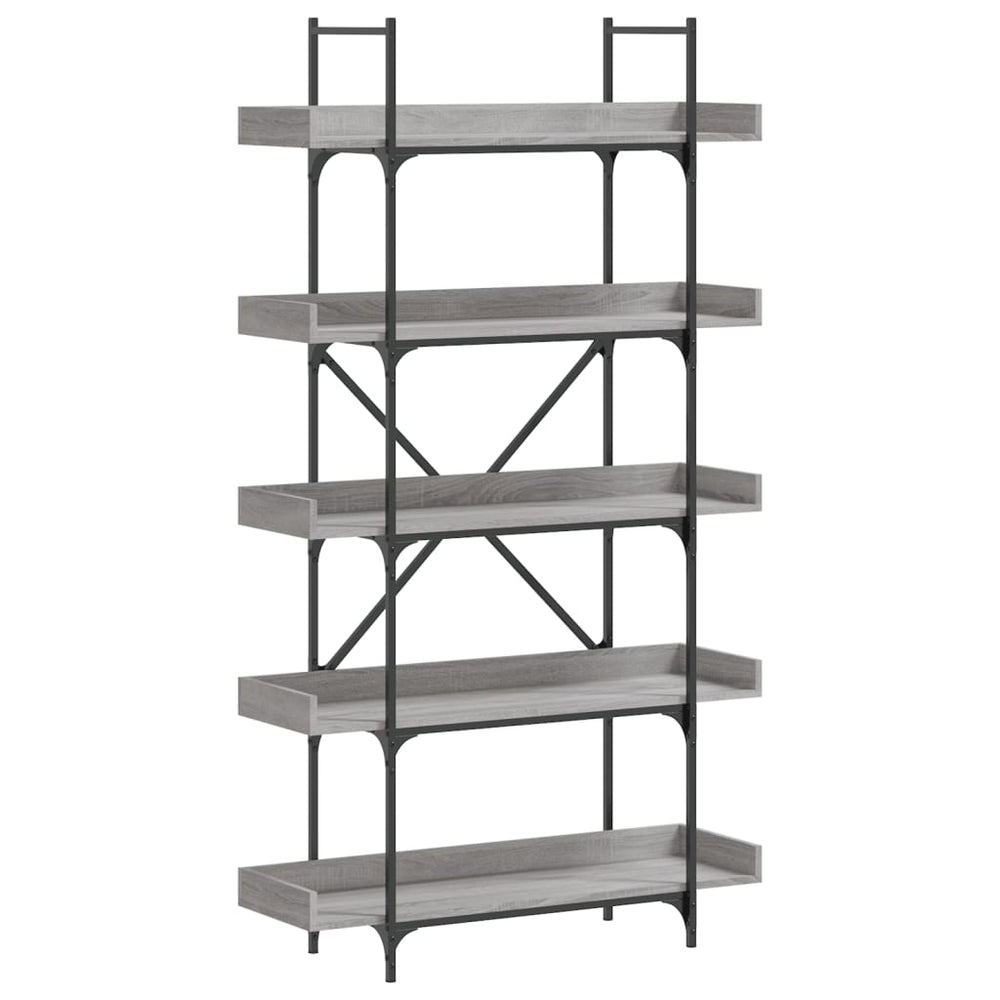 vidaXL Bibliothèque 5 étagères Gris Sonoma 100x33x180,5 cm Bois d'ingénierie