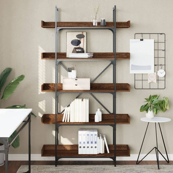 Bücherregal Braun Eiche-Optik, 5 Böden
