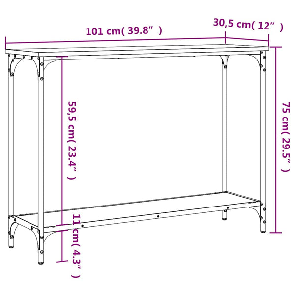 Schwarzer Konsolentisch, 101 cm