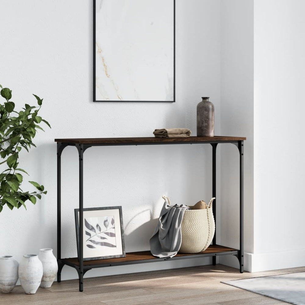 vidaXL Console Table Brown Oak Look 101x30.5x75 cm Engineered Wood