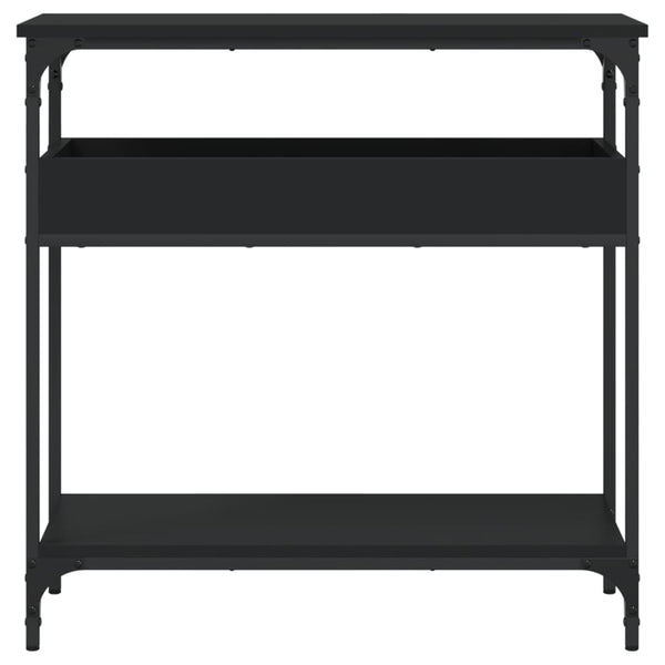 Schwarzer Konsolentisch mit Ablage 75cm