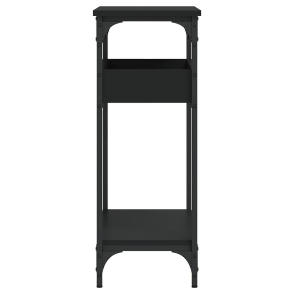 Schwarzer Konsolentisch mit Ablage 75cm