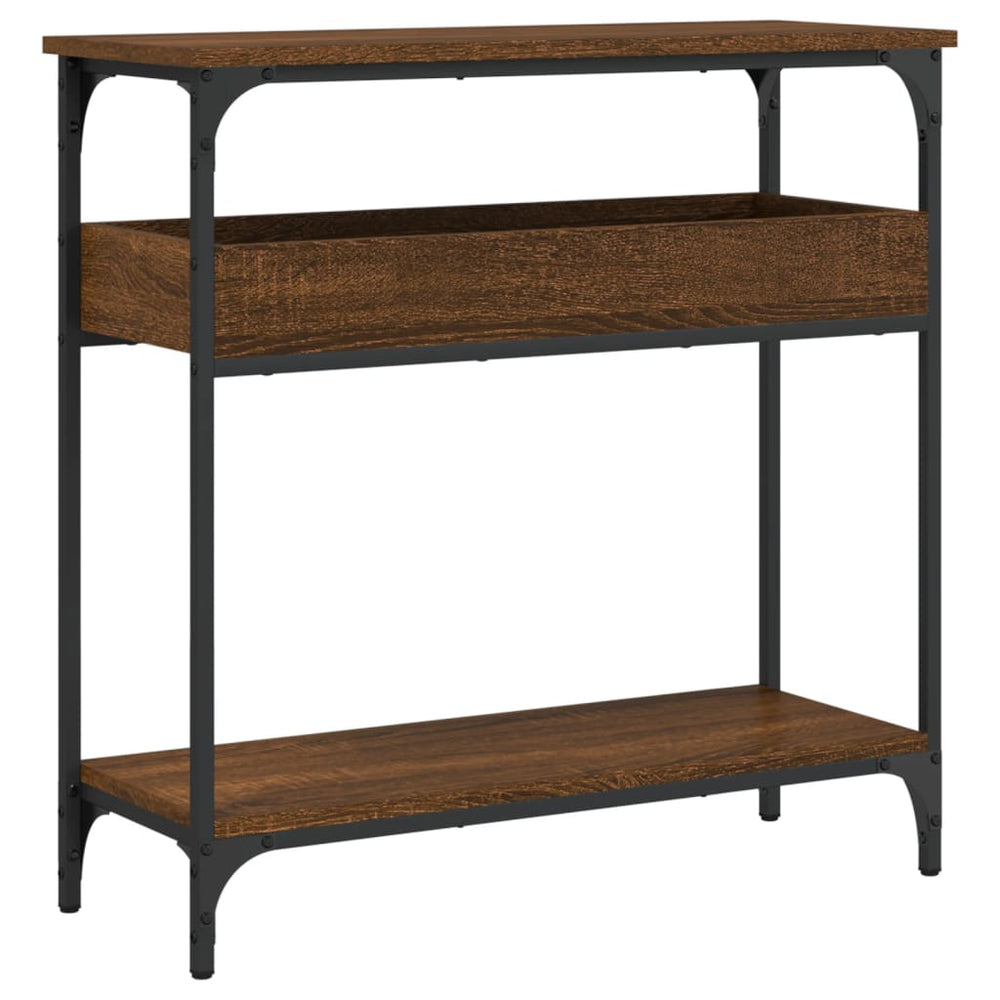 vidaXL Console avec étagère Marron Aspect chêne 75x29x75cm
