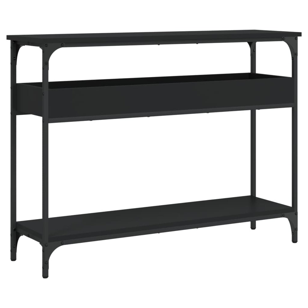 vidaXL Console Table with Shelf Black 100x29x75 cm Engineered Wood