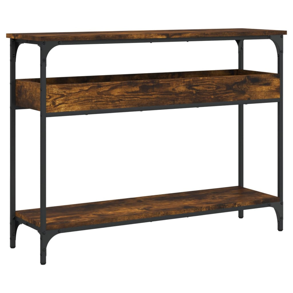 vidaXL Console avec étagère Chêne fumé 100x29x75 cm Bois d'ingénierie
