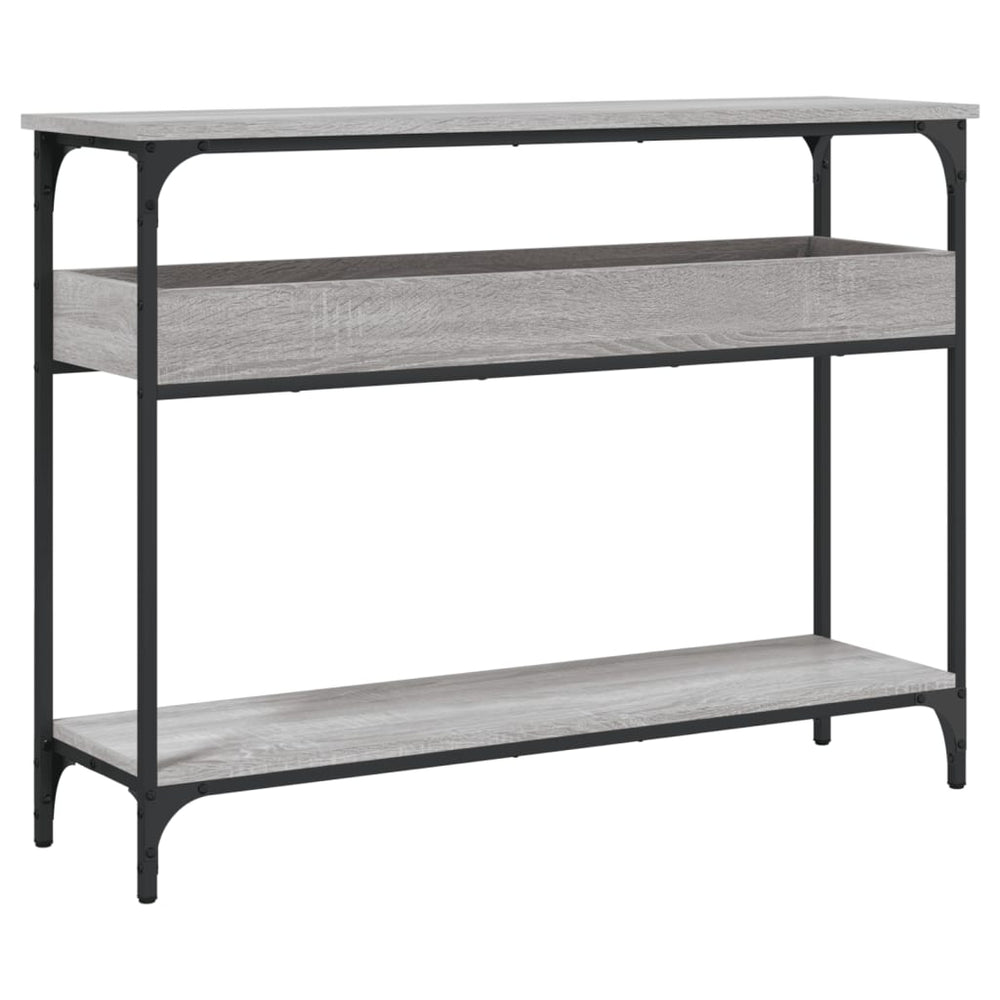 vidaXL Table console avec étagère gris Sonoma 100x29x75 cm Bois d'ingénierie