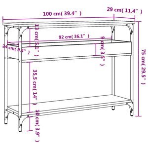 Konsolentisch Grau Sonoma 100cm mit Ablage