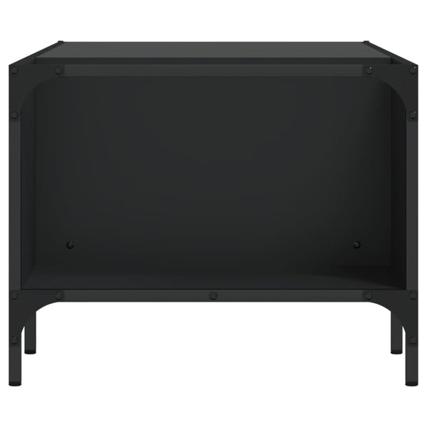 Schwarzer Couchtisch mit Regal 100x51x40 cm