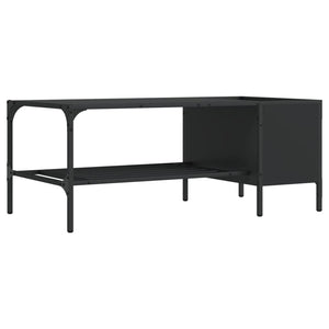 Schwarzer Couchtisch mit Regal 100x51x40 cm