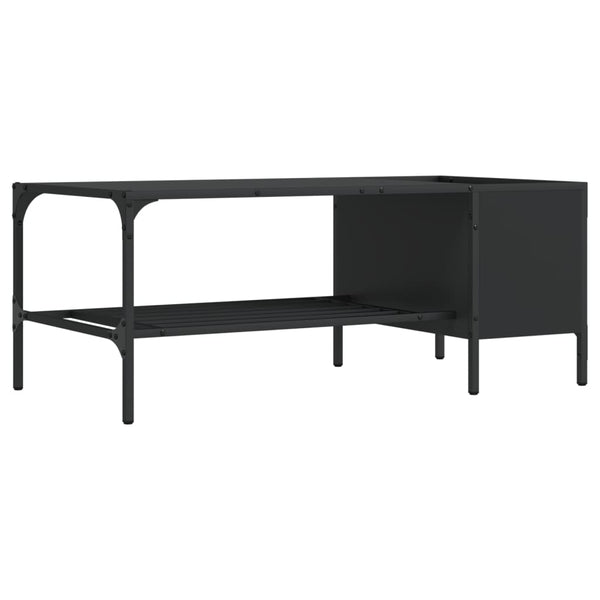 Schwarzer Couchtisch mit Regal 100x51x40 cm
