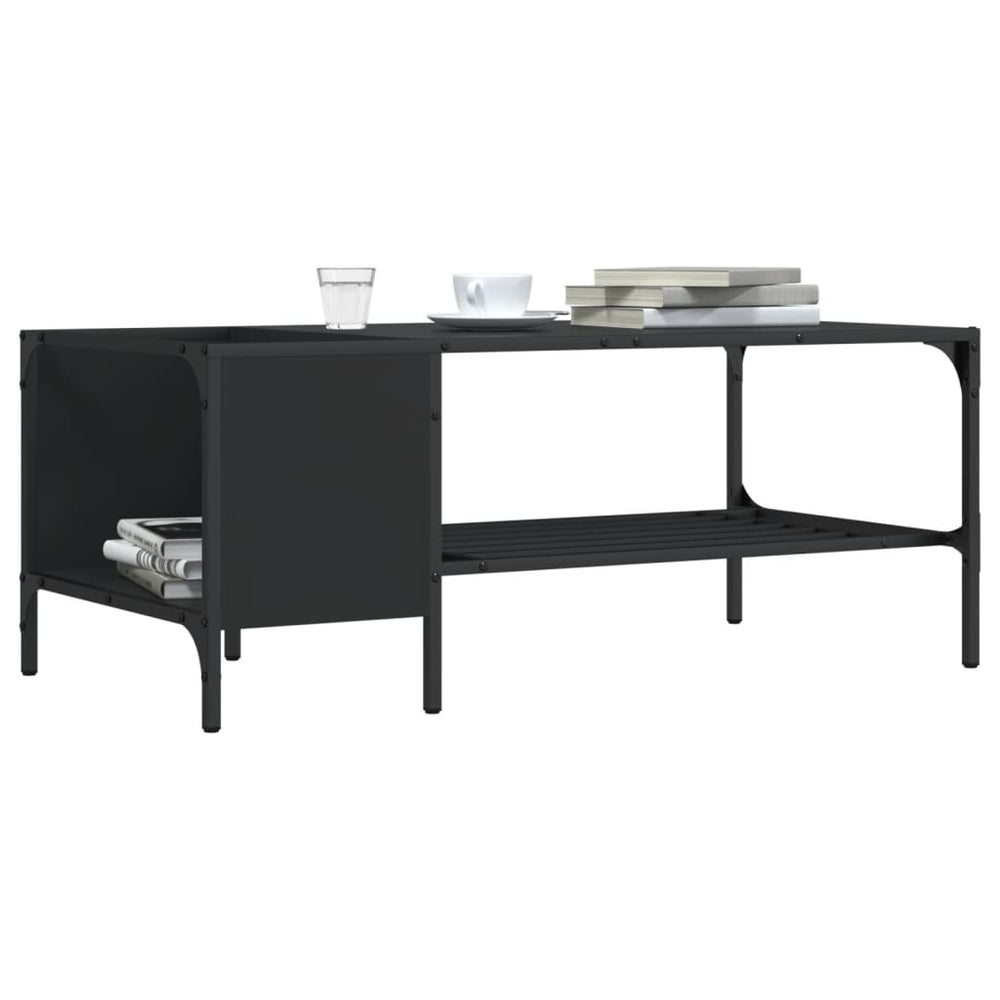 vidaXL Coffee Table with Shelf Black 100x51x40 cm Engineered Wood