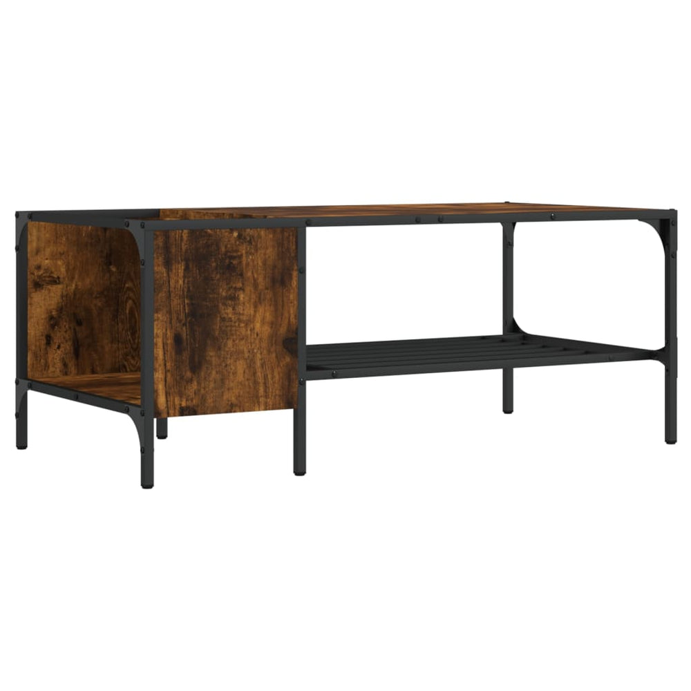 vidaXL Coffee Table with Shelf Smoked Oak 100x51x40 cm Engineered Wood