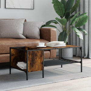 Couchtisch Räuchereiche mit Regal 100x51 cm