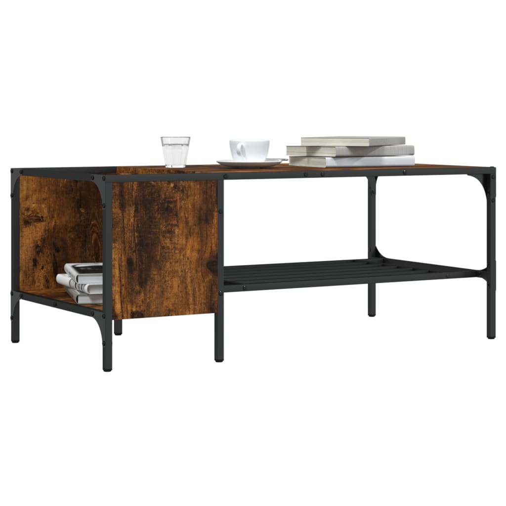 Couchtisch Räuchereiche mit Regal 100x51 cm