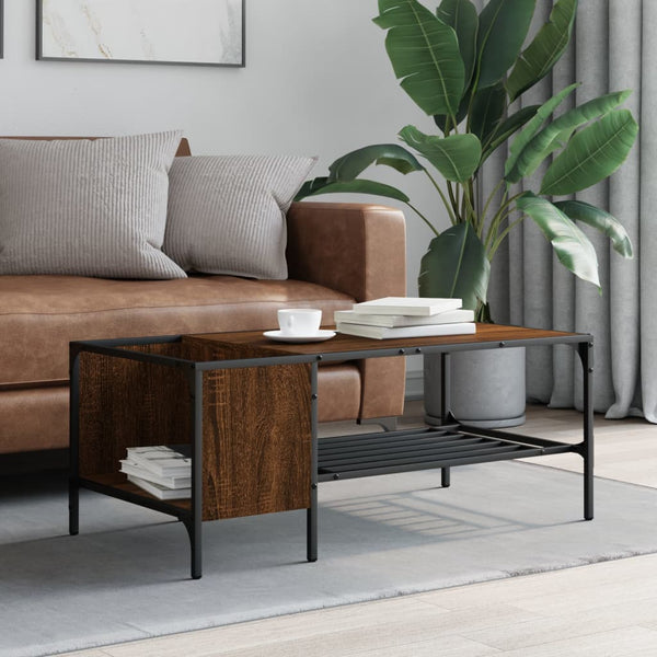 Couchtisch Braun Eichen-Optik mit Regal
