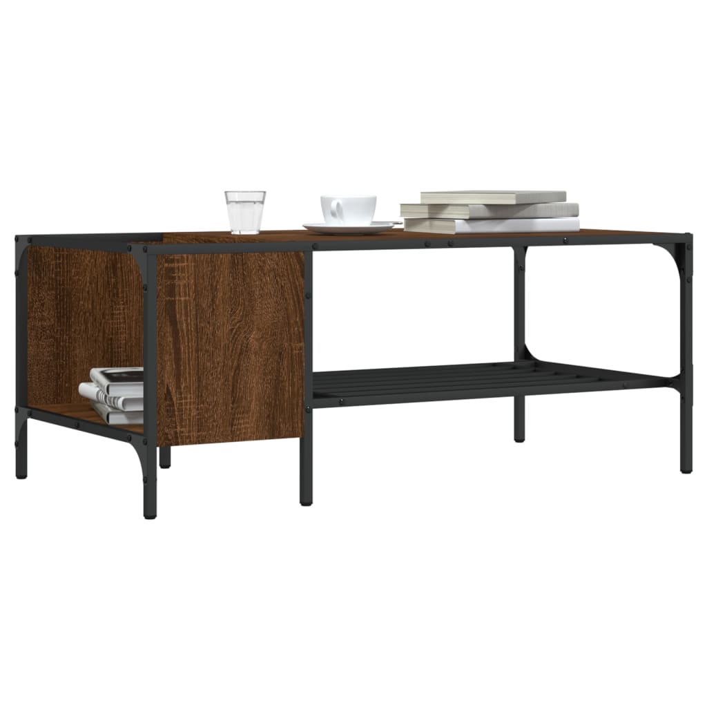 Couchtisch Braun Eichen-Optik mit Regal