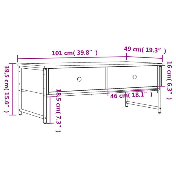 Couchtisch Räuchereiche 101 cm mit Schubladen