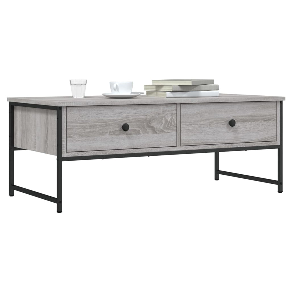 vidaXL Coffee Table Gray Sonoma 101x49x39.5 cm Engineered Wood