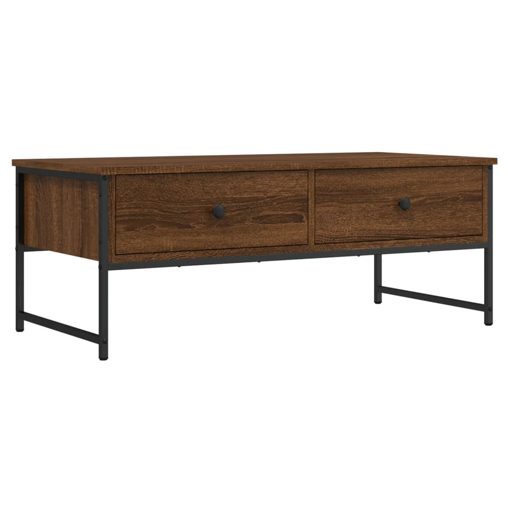 vidaXL Table basse marron aspect chêne 101x49x39,5 cm en bois d'ingénierie