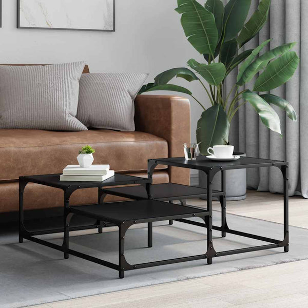 Schwarzer Couchtisch 87,5x87,5 cm