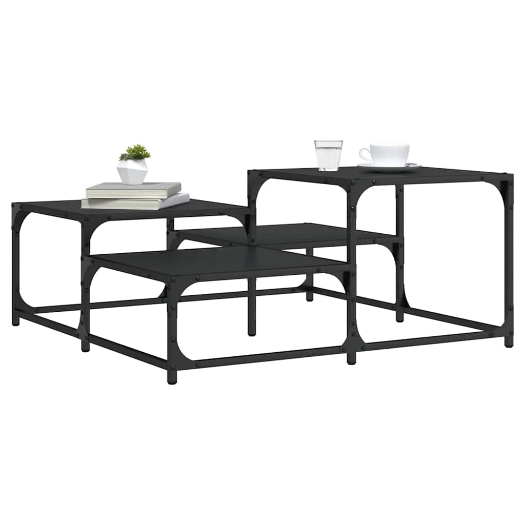 Schwarzer Couchtisch 87,5x87,5 cm