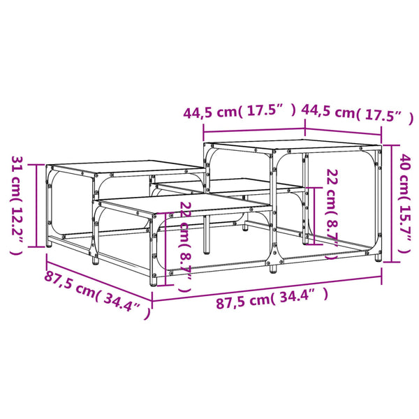 Couchtisch Braun Eichenoptik Quadratisch