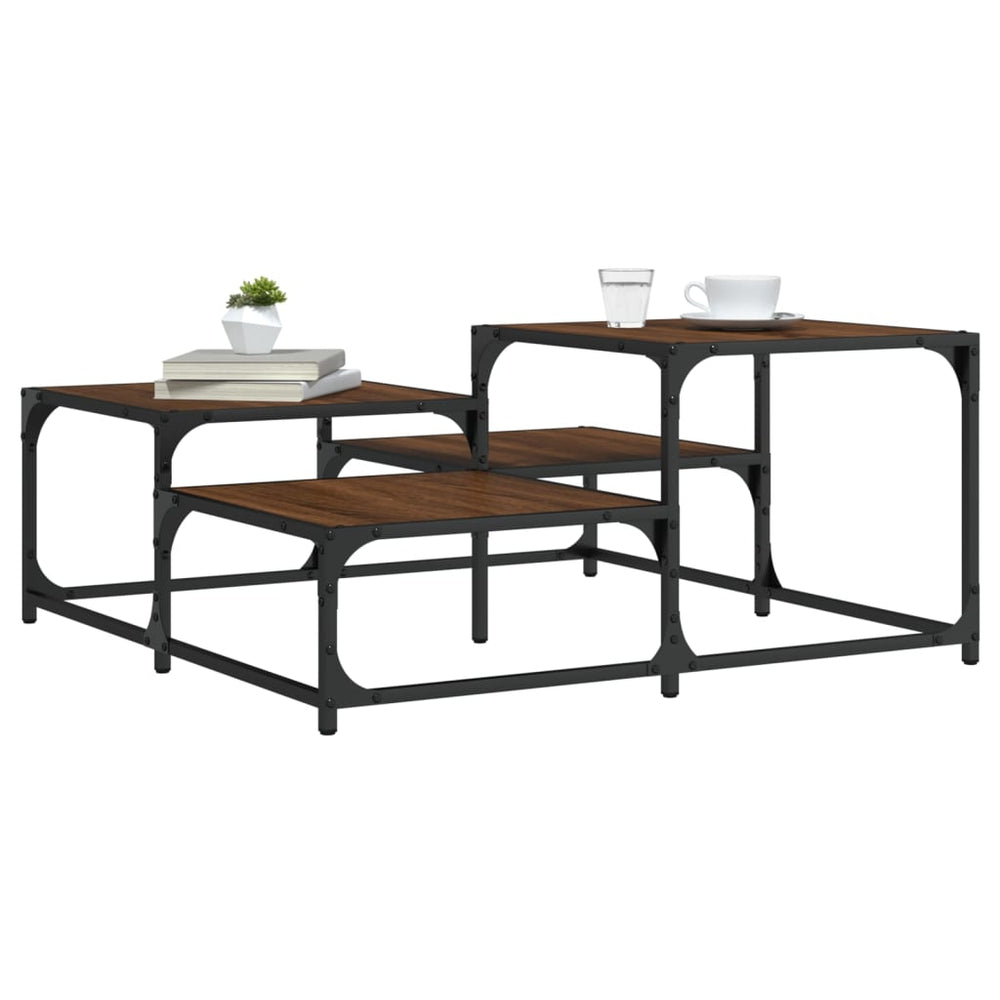 Couchtisch Braun Eichenoptik Quadratisch