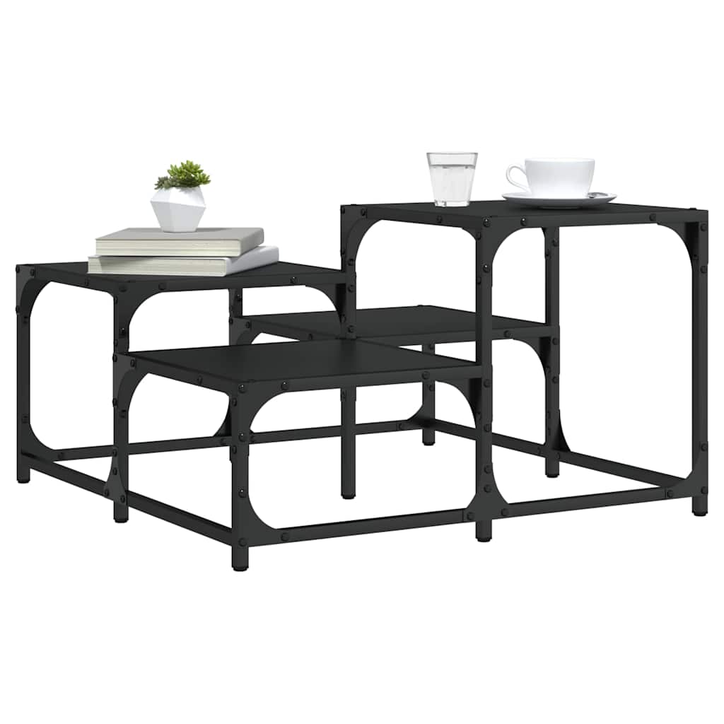 Schwarzer Couchtisch 68x68 cm