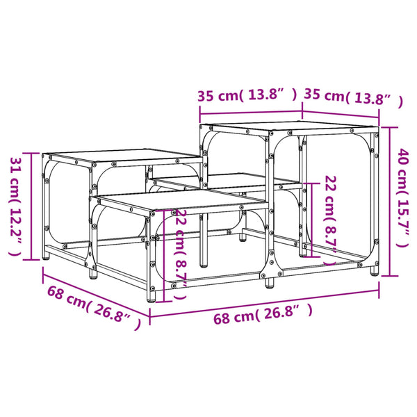 Couchtisch Räuchereiche 68x68 cm