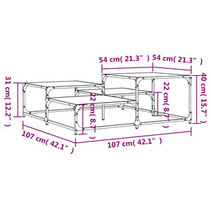Schwarzer Couchtisch 107x107 cm