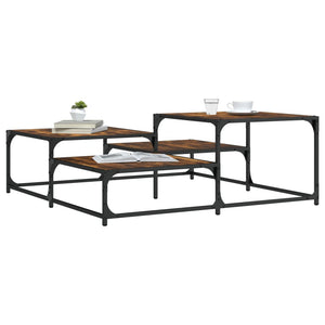 Quadratischer Couchtisch Räuchereiche 107x107 cm