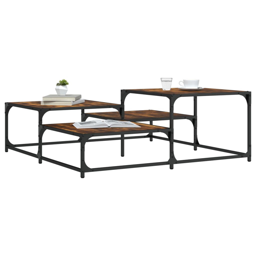 Quadratischer Couchtisch Räuchereiche 107x107 cm