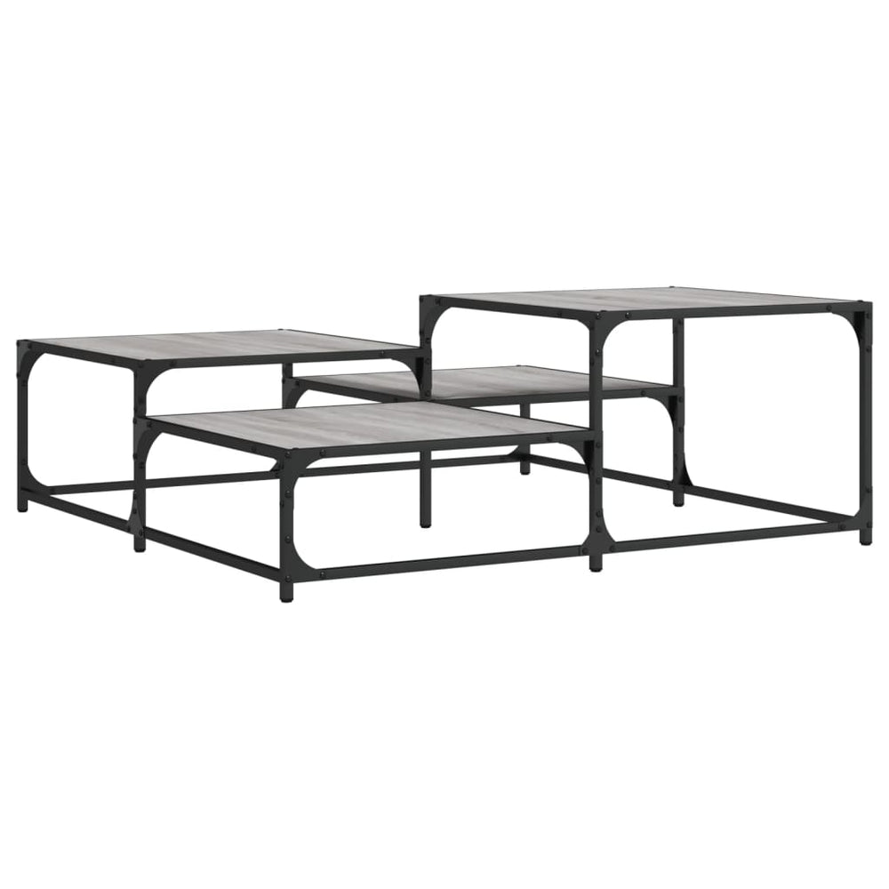 vidaXL Coffee Table Gray Sonoma 107x107x40 cm Engineered Wood