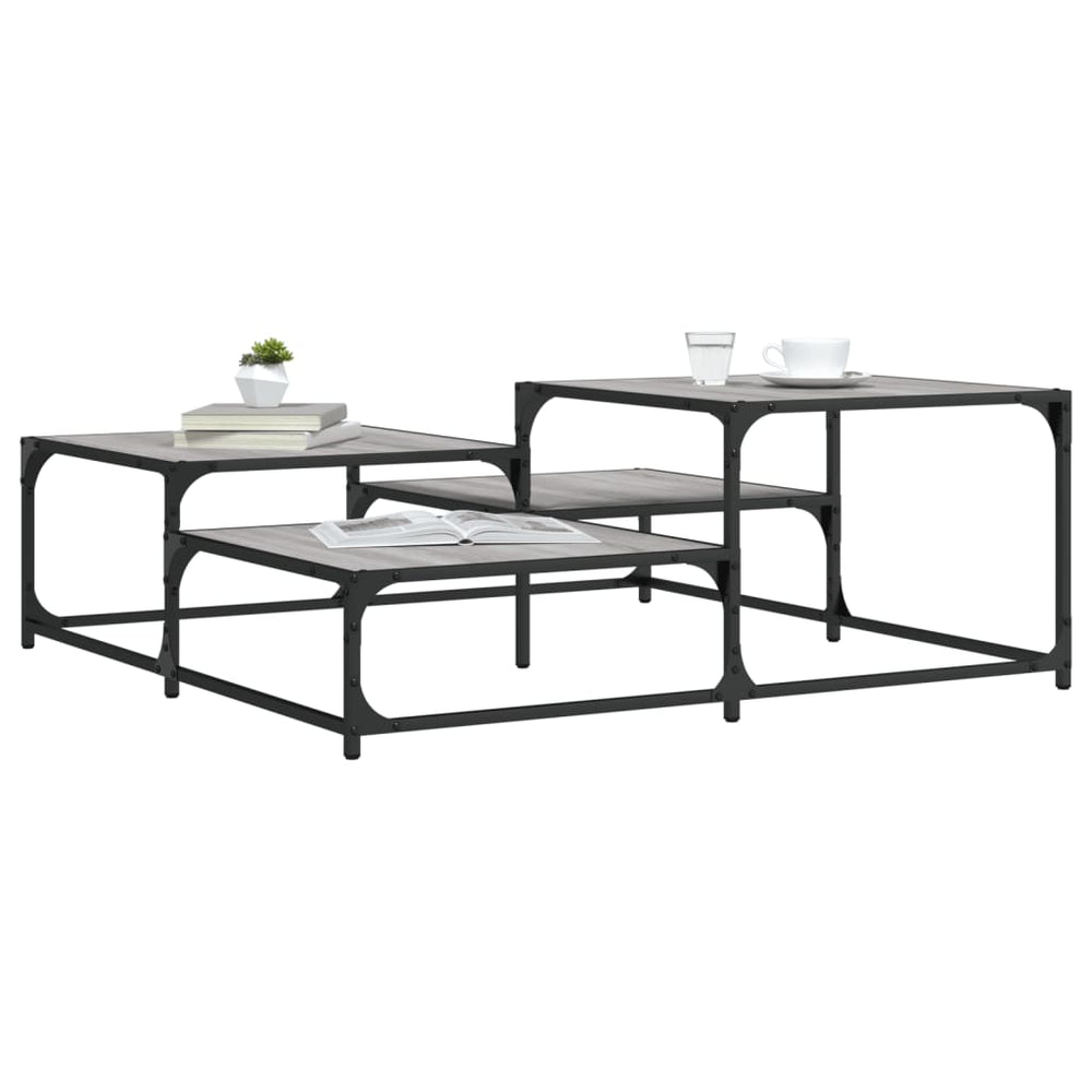 vidaXL Coffee Table Gray Sonoma 107x107x40 cm Engineered Wood