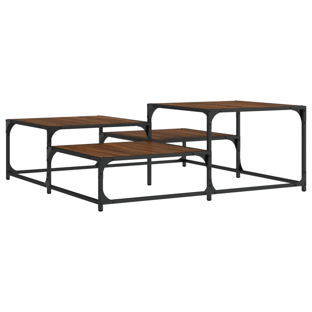 vidaXL Coffee Table Brown Oak-Look 107x107x40 cm Engineered Wood