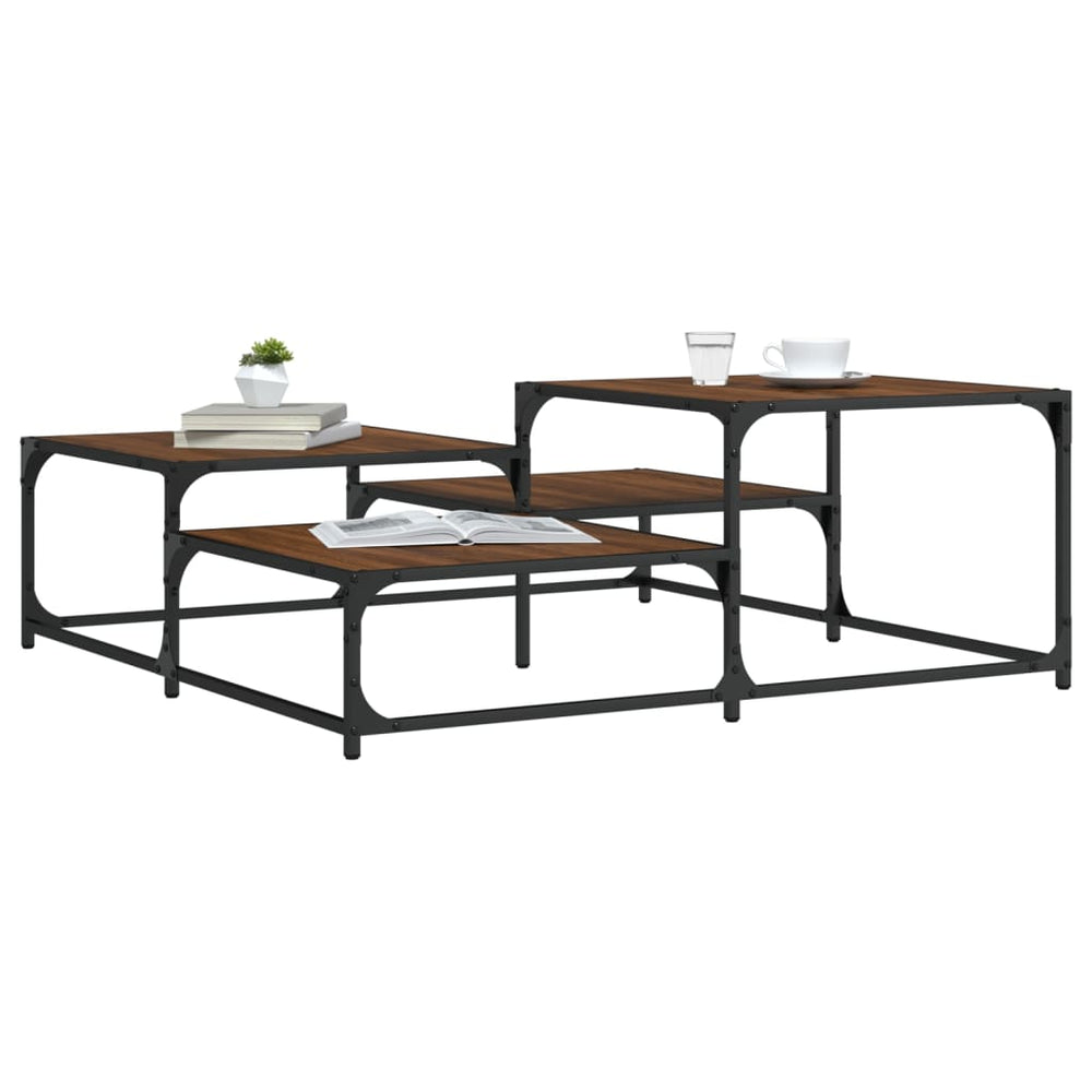 vidaXL Coffee Table Brown Oak-Look 107x107x40 cm Engineered Wood