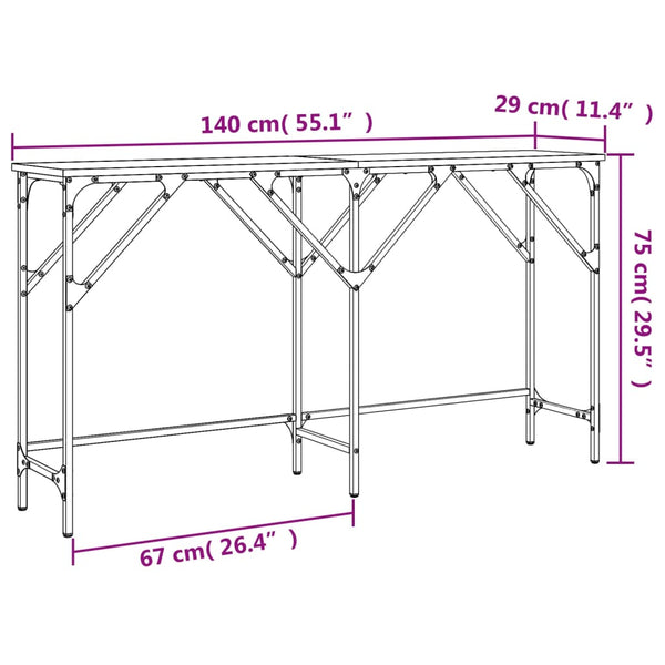 Schwarzer Konsolentisch 140 cm