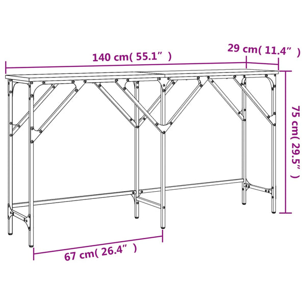 Konsolentisch Räuchereiche 140 cm