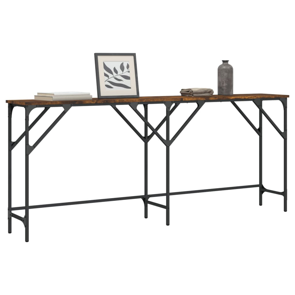 vidaXL Console Table Smoked Oak 180x29x75 cm Engineered Wood
