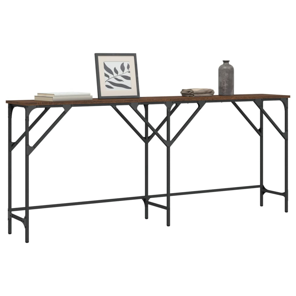 vidaXL Console Table Brown Oak Look 180x29x75 cm Engineered Wood
