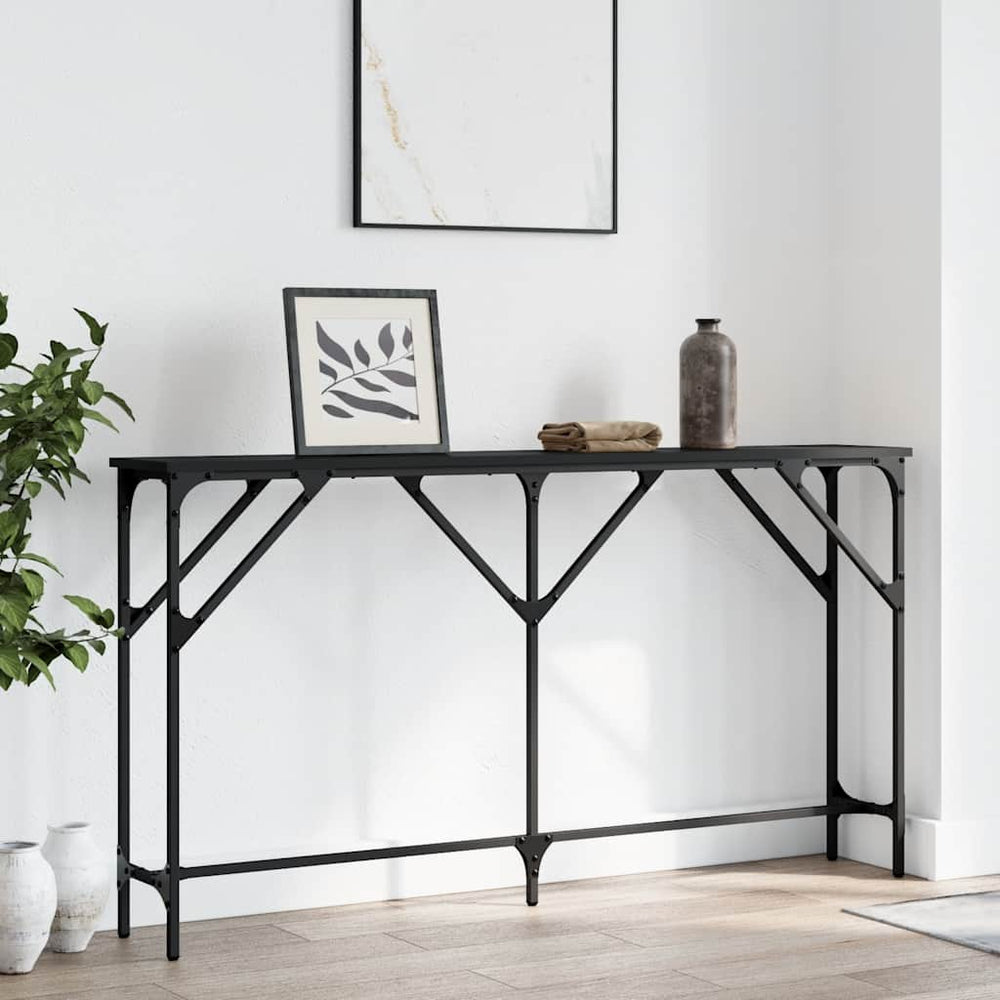 vidaXL Console table Noir 140x23x75 cm Bois d'ingénierie