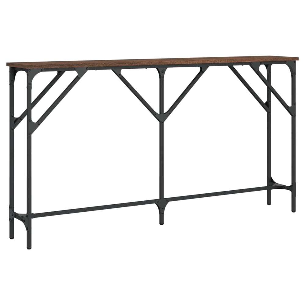 vidaXL Console Table Brown Oak Look 140x23x75 cm Engineered Wood