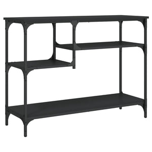 Schwarzer Konsolentisch mit Ablagen 100x35x75 cm