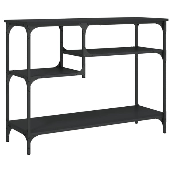 Schwarzer Konsolentisch mit Ablagen 100x35x75 cm