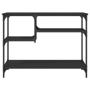 Schwarzer Konsolentisch mit Ablagen 100x35x75 cm