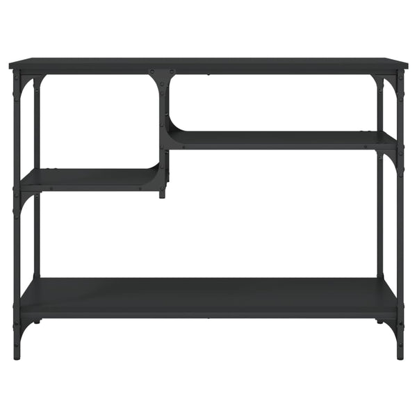 Schwarzer Konsolentisch mit Ablagen 100x35x75 cm