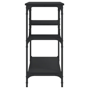 Schwarzer Konsolentisch mit Ablagen 100x35x75 cm